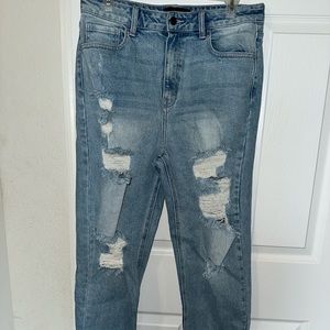 Size 11 Fashion Nova “Finesse High Rise Mom Jeans - Light Blue Wash”